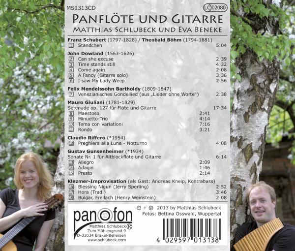 Inlaycard - Panflöte und Gitarre - Schlubeck / Beneke
